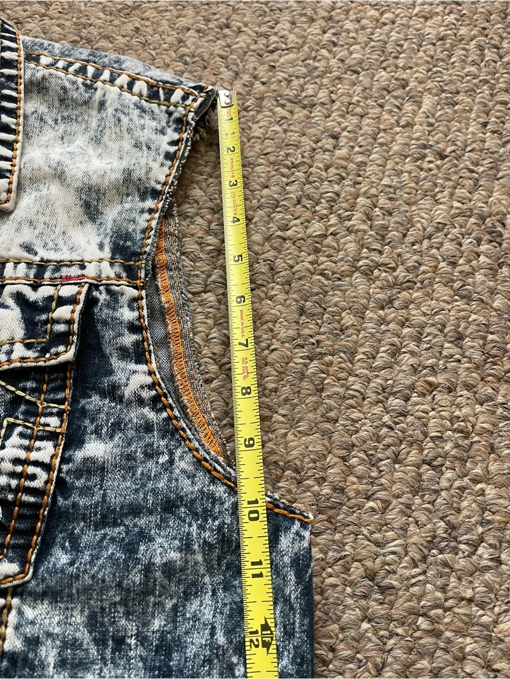 True Religion Acid Wash Denim Trucker Vest Sleeveless Jean Jacket Big Tall 3XL